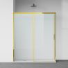 Cabina dus, perete fix si usa glisanta, sticla securizata de 6 mm, 70x90 x 100-180 cm, profil si maner Auriu Mat, Hanes Cabina dus, perete fix si usa glisanta, sticla securizata de 6 mm, 70x90 x 100-180 cm, profil si maner Auriu Mat, Hanes