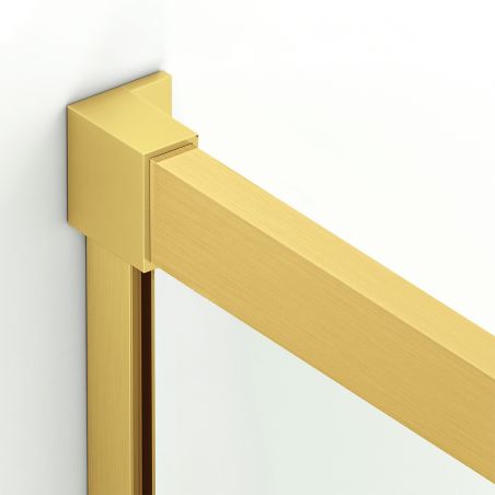 Cabina dus, perete fix si usa glisanta, sticla securizata de 6 mm, 70x90 x 100-160 cm, profil si maner Auriu Mat, Hanes