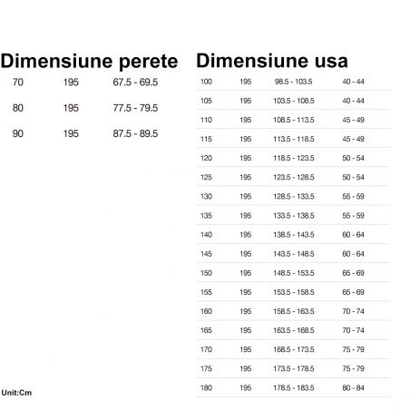 Cabina dus, perete fix si usa glisanta, sticla securizata de 6 mm, 70-90 x100-180 cm, profil Negru Mat, Hanes