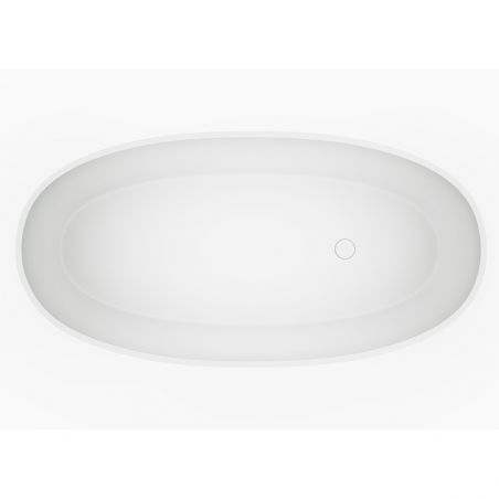 Cada de baie, freestanding, compozit mineral, ventil alb inclus, Alb Lucios, 170x85 cm, Noemi
