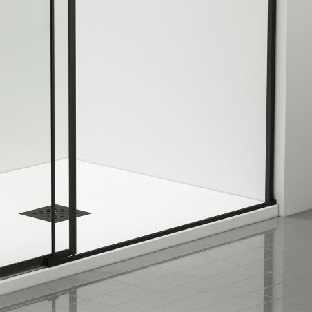 Usa de dus, glisanta, transparenta, sticla securizata de 6 mm, dimensiuni intre 100-180 cm, profil Negru Mat, Hanes