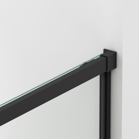 Usa de dus, glisanta, transparenta, sticla securizata de 6 mm, dimensiuni intre 100-180 cm, profil Negru Mat, Hanes