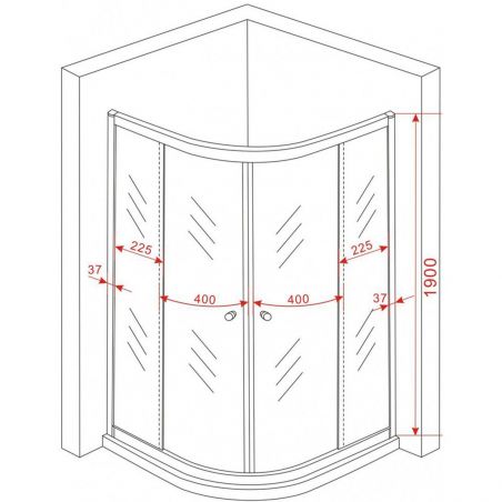 Cabina de dus, usi glisante, crom, sticla 6 mm, 90 x 90 x 190 cm, fara cadita, Nano Easy Clean, Timon