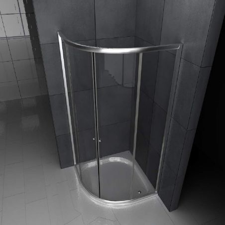 Cabina de dus, usi glisante, crom, sticla 6 mm, 90 x 90 x 190 cm, fara cadita, Nano Easy Clean, Timon