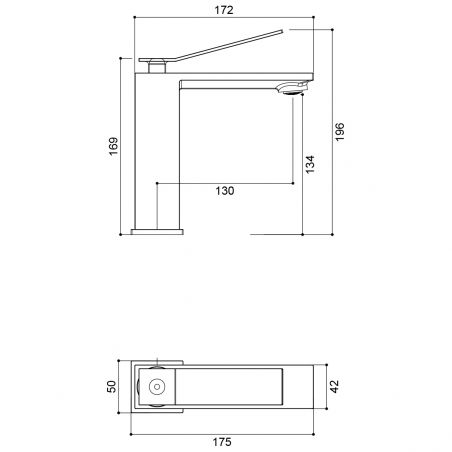 Baterie lavoar Negru Mat, perlator , montaj pe lavoar, Delos