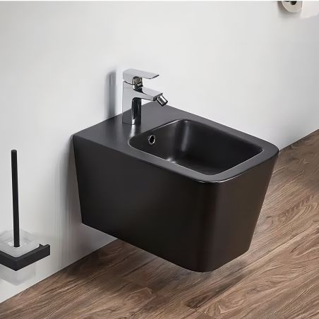 Vas Bideu Alfonso, Negru mat, Power Colour, 52x35cm, montaj suspendat, cu preaplin