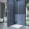 Cabina EGO-05, perete fix si usa Batanta, sticla securizata 6 mm, Transparenta, Dimensiuni 70-100x90-140 cm