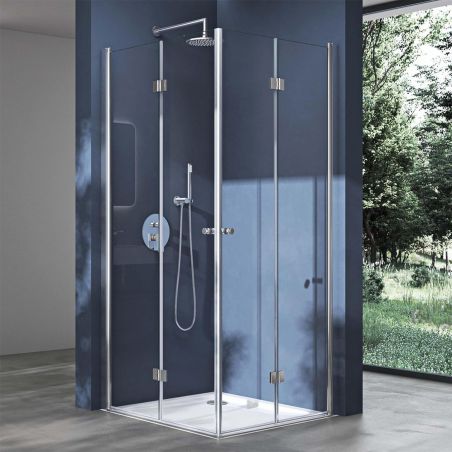 Cabina EGO-26, Usi Pliabile, sticla securizata 6mm, Transparenta, Dimensiuni la alegere