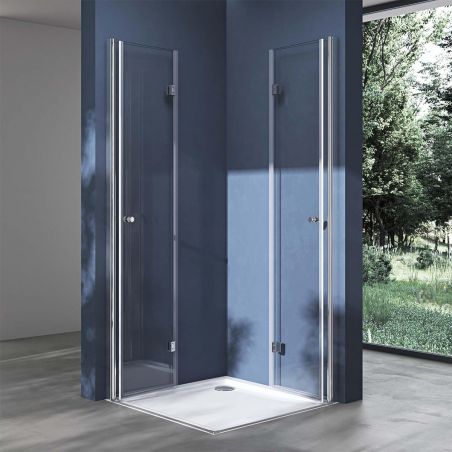 Cabina EGO-26, Usi Pliabile, sticla securizata 6mm, Transparenta, Dimensiuni la alegere