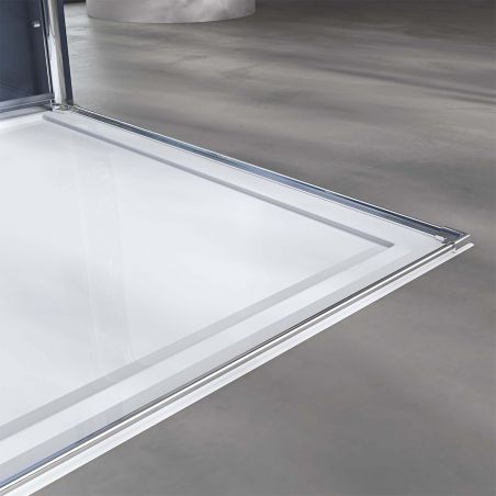 Cabina EGO-26, Usi Pliabile, sticla securizata 6mm, Sablata Partial, Dimensiuni la alegere