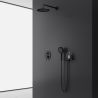 Sistem de dus, 2 functii, suport obiecte, montaj incastrat, Negru Mat, Apolo