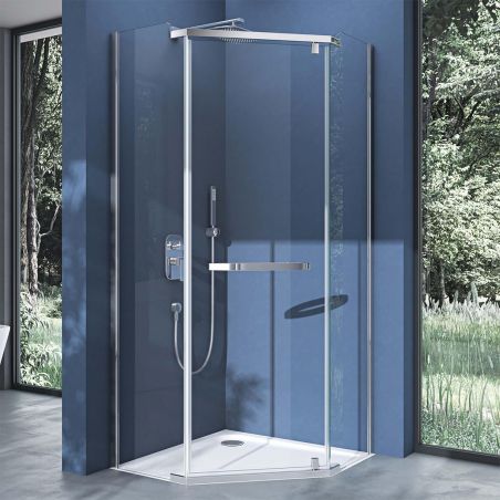 Cabina EGO-08, 90x90cm sau 100x100cm, sticla ESG 8mm transparenta, usa Batanta