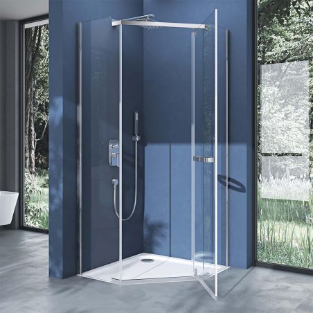 Cabina EGO-08, 90x90cm sau 100x100cm, sticla ESG 8mm transparenta, usa Batanta