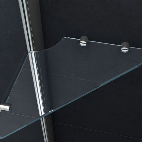 Cabina Ego-Pluto, perete fix, usa batanta, sticla 8 mm, 80x120x195 cm, sablata, Nano Easy Clean