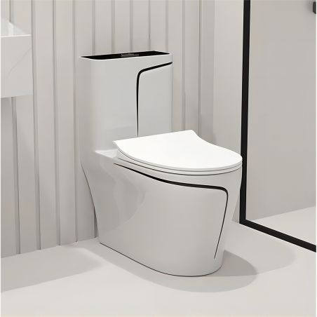 Vas WC Lazio, 69x39 cm, rezervor inclus, Alb, montaj podea, capac cu soft-close inclus, Royalty Line by Ego