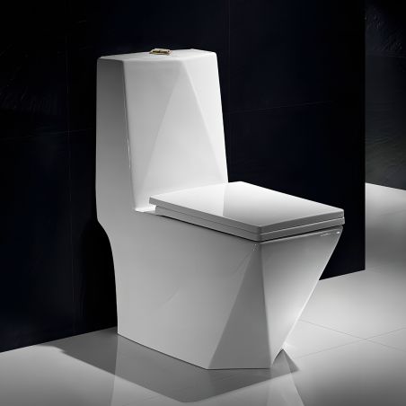 Vas WC Enrico, Rimless, SifonFlush, Alb, 68x38 cm, Rezervor Inclus, montaj podea, capac cu soft-close inclus