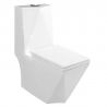 Vas WC Enrico, SifonFlush, Alb, 68x37 cm, Rezervor Inclus, montaj podea, capac cu soft-close inclus