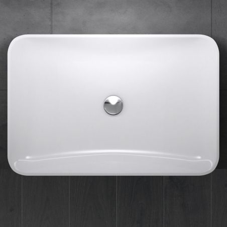 Lavoar EGO-815, compozit marmura,culoare Alb , montaj pe blat, 60x40 cm