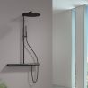 Sistem de dus si cada cu termostat Vernet, Negru Mat, 3 functii, montaj pe perete, Elio