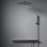 Sistem de dus si cada cu termostat Vernet, Negru Mat, 3 functii, montaj incastrat, Elio