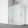 Cabina dus, perete fix si usa glisanta, sticla securizata de 6 mm, 70-90 x 90-160 cm, profil si maner Crom, Hanes