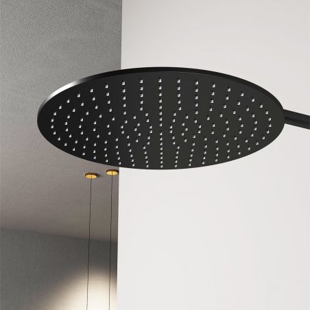 Sistem de dus si cada cu termostat Vernet, Negru Mat, 3 functii, montaj incastrat, Elio