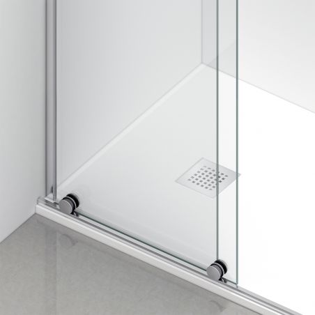 Perete dus Walk-In, sticla securizata de 6 mm, 2 elemente, glisant, dimensiuni 100-120x200 cm,  Crom, Benito