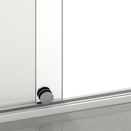 Perete dus Walk-In, sticla securizata de 6 mm, 2 elemente, glisant, dimensiuni 100-120x200 cm,  Crom, Benito