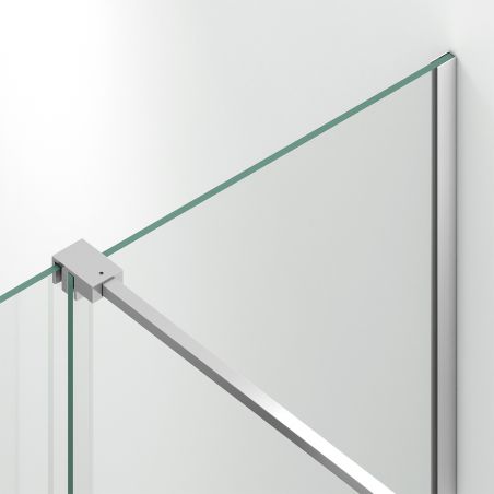 Perete dus Walk-In, sticla securizata de 6 mm, 2 elemente, glisant, dimensiuni 100-120x200 cm,  Crom, Benito