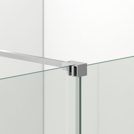 Perete dus Walk-In, sticla securizata de 6 mm, 2 elemente, glisant, dimensiuni 100-120x200 cm,  Crom, Benito