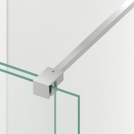 Perete dus Walk-In, sticla securizata de 6 mm, 2 elemente, glisant, dimensiuni 100-120x200 cm,  Crom, Benito