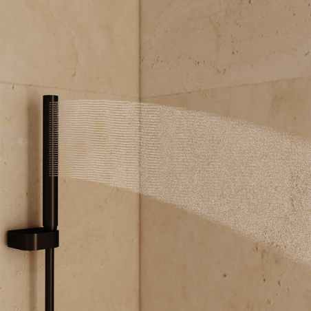 Sistem de dus si cada cu termostat Vernet, Negru Mat, 3 functii, montaj incastrat, Elio