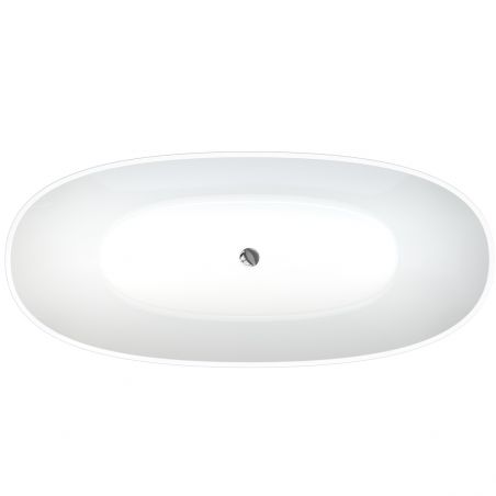 Cada de baie Zinon, Acril sanitar, Alb Lucios Interior, Negru Lucios Exterior, 160 sau 170 cm, izolare termica, freestanding