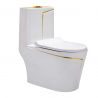 Vas WC Lazio, 70x37 cm, rezervor inclus, Alb Gold Line, montaj podea, capac cu soft-close inclus, Royalty Line by Ego