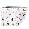 Vas Wc, Alb Terazzo, Rimless, 48x37 cm, montaj suspendat, capac Duroplast slim, ceramica sanitara, Ben
