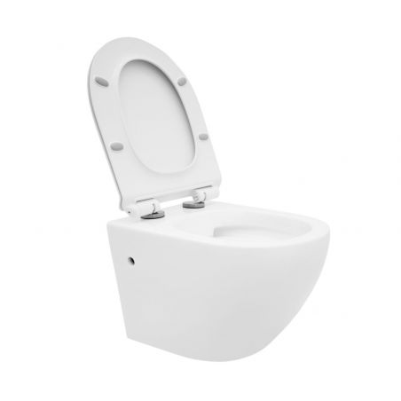 Vas WC suspendat CARLO Mini Rimless Slim N cu capac soft-close inclus, ceramica sanitara