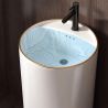 Lavoar stativ, freestanding, Alb Lucios, ceramica sanitara, 45x 90 cm, cu gaura baterie, Viena Gold Line Lavoar stativ, freestanding, Alb Lucios, ceramica sanitara, 45x 90 cm, cu gaura baterie, Viena Gold Line
