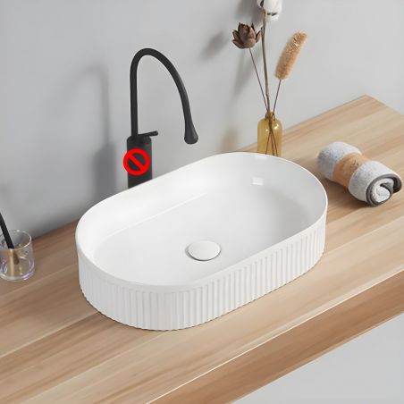 Lavoar, Alb Lucios, ceramica sanitara, 55x34 cm, montaj pe blat, Eliza