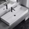 Lavoar montaj pe blat, Alb Lucios, 70-80x42-50 cm, cu gaura de baterie, ceramica sanitara, Azure