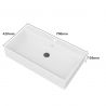 Lavoar montaj pe blat, Alb Lucios, 70-80x42-50 cm, cu gaura de baterie, ceramica sanitara, Azure