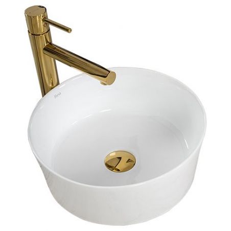 Lavoar REA Ida, Alb, lucios, 36x36cm, montaj pe blat, ceramica sanitara