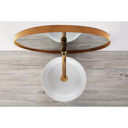 Lavoar REA Ida, Alb, lucios, 36x36cm, montaj pe blat, ceramica sanitara