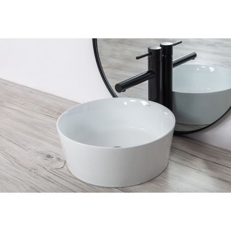 Lavoar REA Ida, Alb, lucios, 36x36cm, montaj pe blat, ceramica sanitara