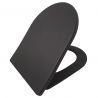 Capac slim, Duroplast inchidere Soft-Close pentru vas wc Ben, Negru Mat