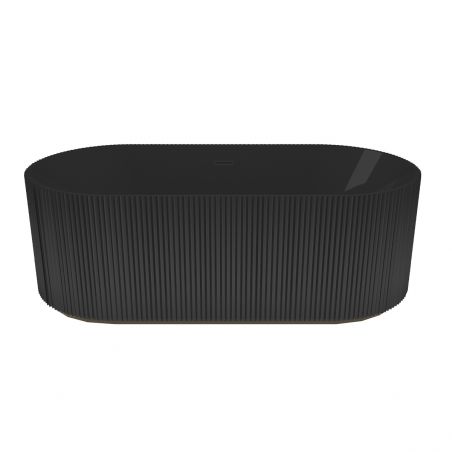 Cada de baie, freestanding, Iluminare Led, senzor miscare,  Acril, ventil  inclus, Negru Lucios, 170x80 cm, Eliza