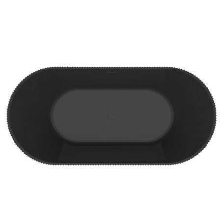 Cada de baie, freestanding, Iluminare Led, senzor miscare,  Acril, ventil  inclus, Negru Lucios, 170x80 cm, Eliza