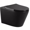 Vas WC EGO Galo Rimless, Negru mat, 53x36 cm, montaj suspendat, capac duroplast slim soft-close inclus Vas WC EGO Galo Rimless, Negru mat, 53x36 cm, montaj suspendat, capac duroplast slim soft-close inclus