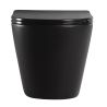 Vas WC EGO Galo Rimless, Negru mat, 53x36 cm, montaj suspendat, capac duroplast slim soft-close inclus Vas WC EGO Galo Rimless, Negru mat, 53x36 cm, montaj suspendat, capac duroplast slim soft-close inclus