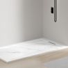 Cadita de dus, Alb Calacatta, finisaj Marble Mat, compozit mineral, dimensiuni 100-160x70-90 cm, decupabila, Antonio Cadita de dus, Alb Calacatta, finisaj Marble Mat, compozit mineral, dimensiuni 100-160x70-90 cm, decupabila, Antonio