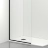 Perete dus Walk-In, sticla securizata de 8 mm, dimensiuni 100-120x200 cm, Profil si maner Negru Mat, Armando Perete dus Walk-In, sticla securizata de 8 mm, dimensiuni 100-120x200 cm, Profil si maner Negru Mat, Armando